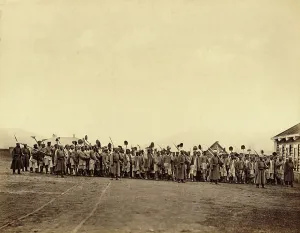 Shovel Prints: Hard Labor Convicts Returning from Work, 1891. Creator: Aleksei Kuznetsov
