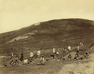 Hard Labor Convicts Sorting Ore at the Savinsk Mine, Zerentui Section of the Nerchinsk... 1891. Creator: Aleksei Kuznetsov