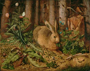 Snail Prints: A Hare in the Forest, about 1585. Creator: Hans Hoffmann