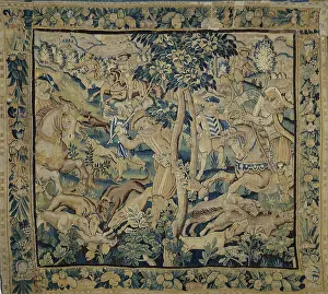 Wool Prints: Hare Hunting. Tapestry, 17th century. Creator: Anonymous master
