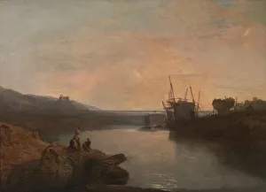 Irish Sea Prints: Harlech Castle, from Tygwyn Ferry, Summers Evening Twilight, 1799. Creator: JMW Turner