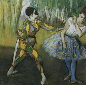 Harlequin Prints: Harlequin and Colombine, around 1886. Creator: Edgar Degas