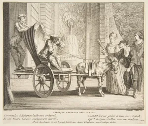 Harlequin Prints: Harlequin, Emperor on the Moon. n. d. Creators: Claude Gillot, Jacques Gabriel Huquier