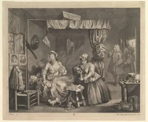 Bailiff Gallery: A Harlots Progress, Plate 3, April 1732. Creator: William Hogarth