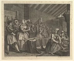 Prostitution Gallery: A Harlots Progress, Plate 4, April 1732. Creator: William Hogarth