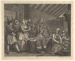 Prostitution Gallery: A Harlots Progress, Plate 4, April 1732. Creator: William Hogarth