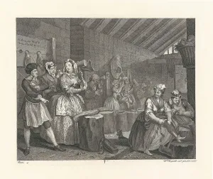 Prostitution Prints: A Harlot's Progress. Plate 4: Moll beats hemp in Bridewell Prison