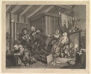 Prostitution Gallery: A Harlots Progress, Plate 5, April 1732. Creator: William Hogarth