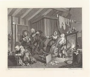 Prostitution Prints: A Harlot's Progress. Plate 5: Moll dying of syphilis