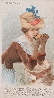 Harmonica, from the Musical Instruments series (N82) for Duke brand cigarettes, 1888