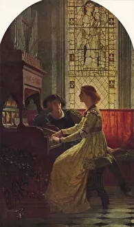 Stained Glass Prints: Harmony, 1877, (1938). Artist: Frank Dicksee