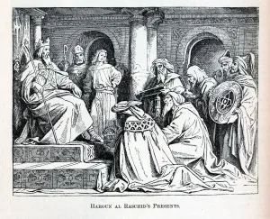 Charles The Great Gallery: Haroun al Raschids Presents, 1882. Artist: Anonymous