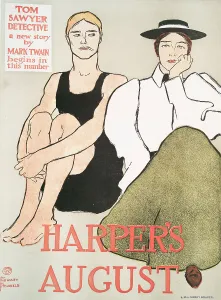 Harper And Brothers Prints: Harper's August, Tom Sawyer Detective a new story by Mark Twain Begins in this Number