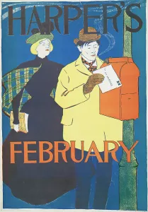 Pillar Box Prints: Harper's February, c1890 - 1899. Creator: Edward Penfield