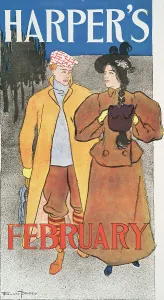 Harper And Brothers Prints: Harper's February, c1896. Creator: Edward Penfield