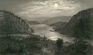 River Potomac Prints: Harpers Ferry by Moonlight, 1872. Creator: Robert Hinshelwood