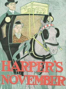 Suitcase Prints: Harper's November, c1890 - 1907. Creator: Edward Penfield