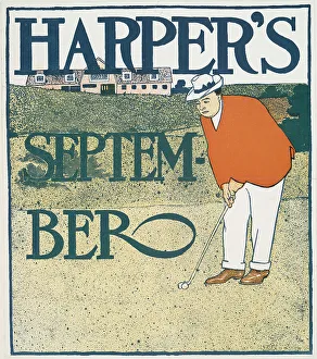 Golf Course Prints: Harper's September, c1890 - 1907. Creator: Edward Penfield