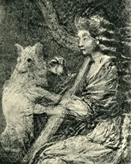 Harpist and dog, c1778, (1943). Creator: Thomas Gainsborough