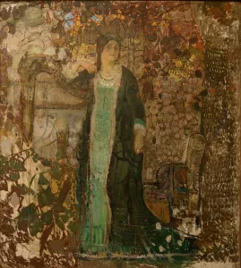 Saratov Prints: Harpist, Portrait of Tatiana Sergeevna Bartseva (1886-1984), 1908