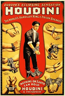Poster And Graphic Design Collection: Harry Houdini, c. 1906. Creator: Anonymous
