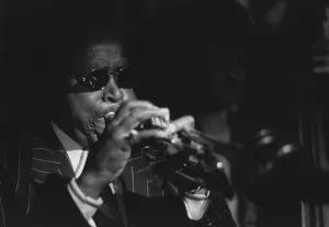 Dark Glasses Prints: Harry Sweets Edison, Pizza Express, London, 1996. Creator: Brian Foskett