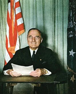 Stars And Stripes Prints: Harrys Truman, 33rd President of the USA, 1945-1953
