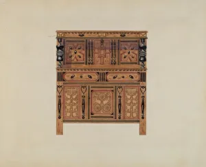 Sunflower Prints: Hartford Cupboard, c. 1936. Creator: Martin Partyka