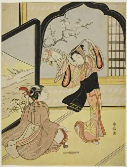 Hobby Horse Prints: The Harugoma Dance, c. 1767 / 68. Creator: Suzuki Harunobu