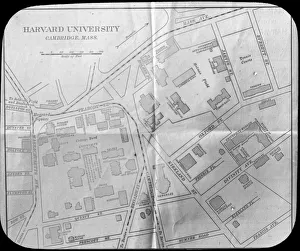 Campus Gallery: Harvard University campus map, Cambridge, Massachusetts, USA, late 19th or early 20th century