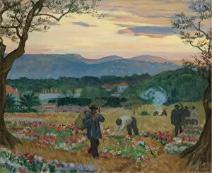 Kustodiev Gallery: The Harvest Flowers, 1913. Artist: Kustodiev, Boris Michaylovich (1878-1927)