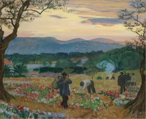 Kustodiev Gallery: The Harvest Flowers, 1913. Artist: Kustodiev, Boris Michaylovich (1878-1927)
