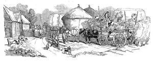Crops Prints: Harvest Operations - Stacking, 1858. Creator: Unknown