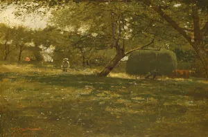 Haymaking Prints: Harvest Scene, ca. 1873. Creator: Winslow Homer