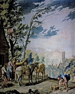 Royal Palace Gallery: The harvest tapestry by David Teniers