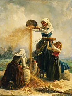 Private Collectionrealism Prints: Harvest time. Creator: Roussin, Victor Marie (1812-1903)