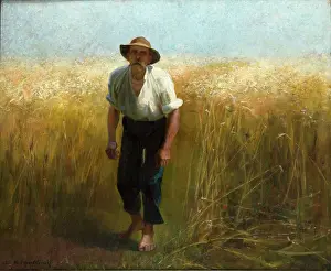 Crop Prints: Harvester, 1895. Creator: Waclaw Szymanowski