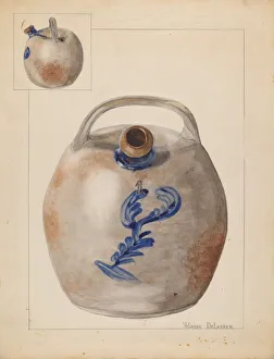 Delasser Yolande Prints: Harvester Jug, c. 1937. Creator: Yolande Delasser