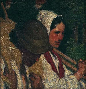 Thomas Brown Prints: Harvesters, portraits of Ivan and Jeanne, 1900-1912. Creator: Thomas Brown