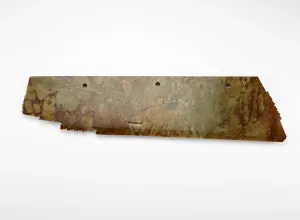 Harvesting knife (hu ?) with mask and felines, fragment, Late Neolithic period, ca