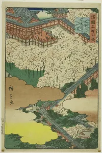 Rissho Prints: Hase Temple, Yamato Province (Yamato Hasedera) from the series One Hundred Famous