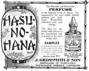 Perfume Prints: Hasu-no-hana - the Beautiful and Distinctive Perfume, 1909. Creator: Unknown