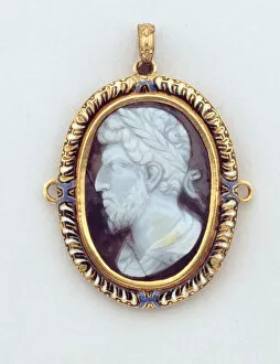 Cameo Collection: Hat Badge with a Cameo of a Laureate Head, Northern Italy, c. 1550-c