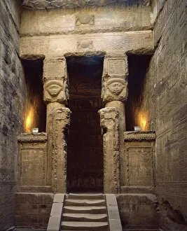 Necropolis Prints: Hathor Shrine, Dendera, Egypt, 1984. Creator: Ethel Davies