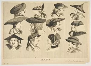 Darly Matthew Gallery: Hats, October 1, 1773. Creator: Matthew Darly
