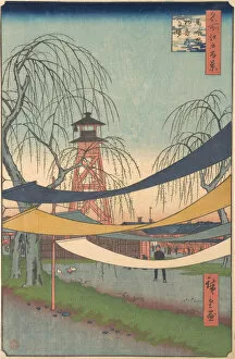 Utagawa Hiroshige Collection: Hatsune no Baba; Bakurocho, ca. 1857. ca. 1857. Creator: Ando Hiroshige