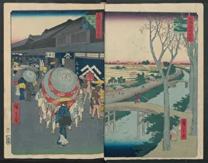 Hatsune Riding Ground, 1856-58. 1856-58. Creators: Ando Hiroshige, Uoya Eikichi