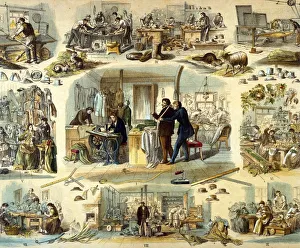 Hatmaker Prints: Hatters, milliners and tailors... 1871. Creator: Unknown