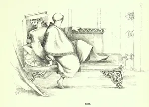 Darwin Prints: Hatto II and cat, 1861. Creator: Violetta Harriot Darwin