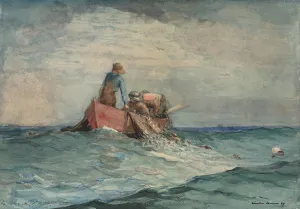 Fisherman Gallery: Hauling in the Nets, 1887. Creator: Winslow Homer